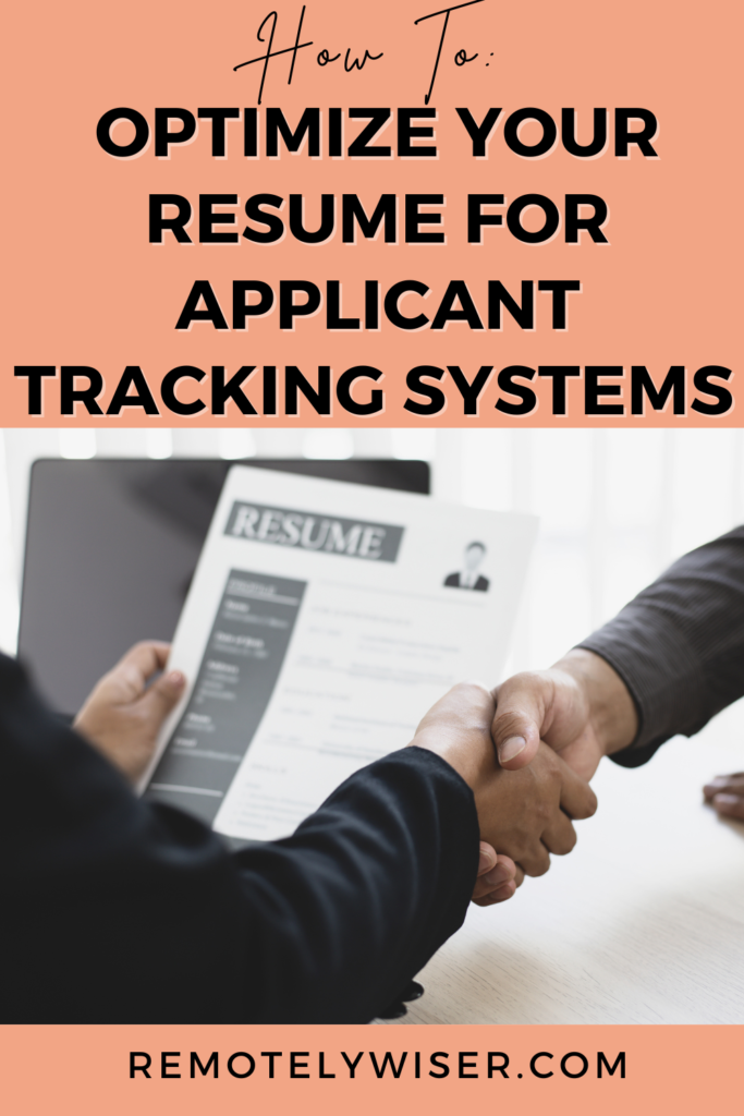 optimize your resume for applicant tracking systems