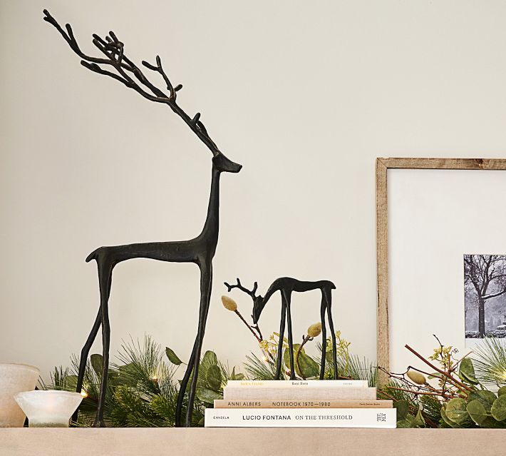 bronze reindeers christmas decor