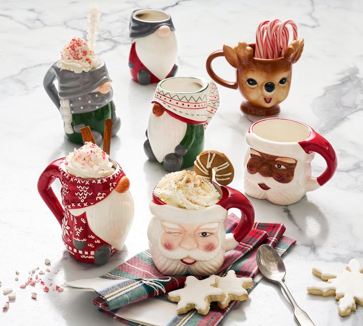 Christmas mugs for holiday decor