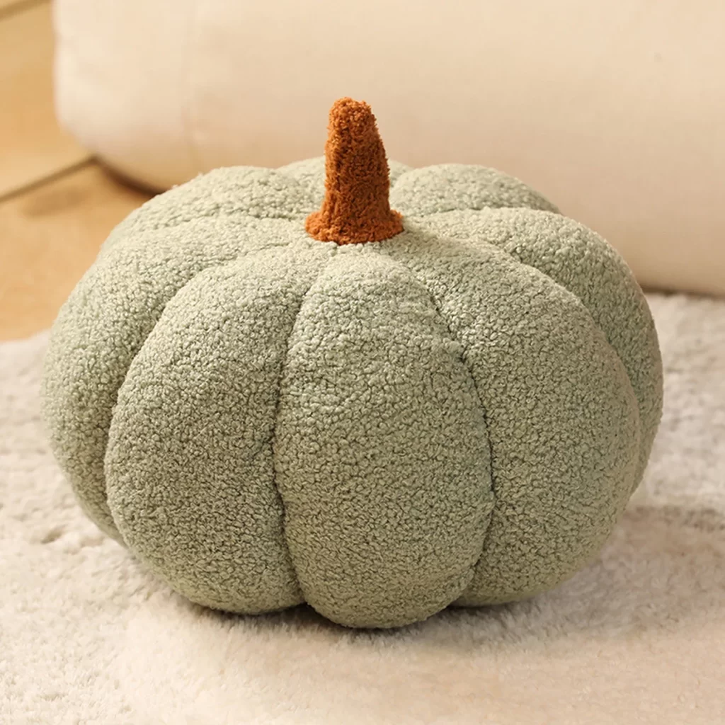 Sage green pumpkin pillow