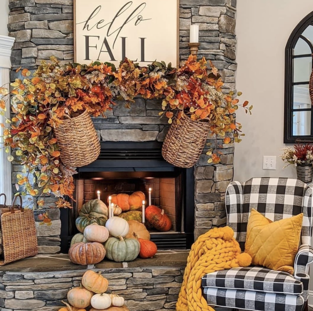 Fall Fireplace decor ideas